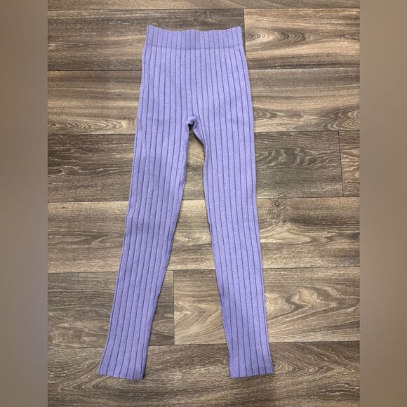 Zara Purple Ribbed Leggings Size XS NWOT Tween Teen - Picture 1 of 3